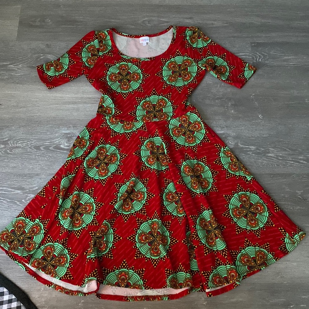 LuLaRoe Half Sleeve Fit and Flare Dress